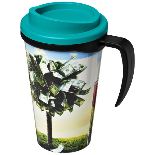 Mug isolant Brite-Americano® grande 350ml Noir et Bleu aqua